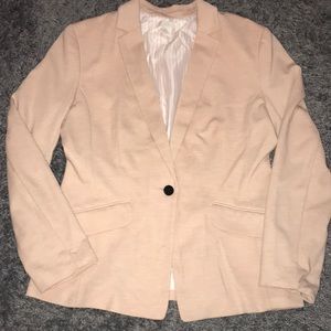 Blush pink cotton blazer